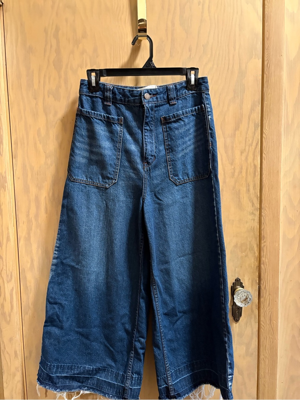 We the Free denim cropped wide leg jeans